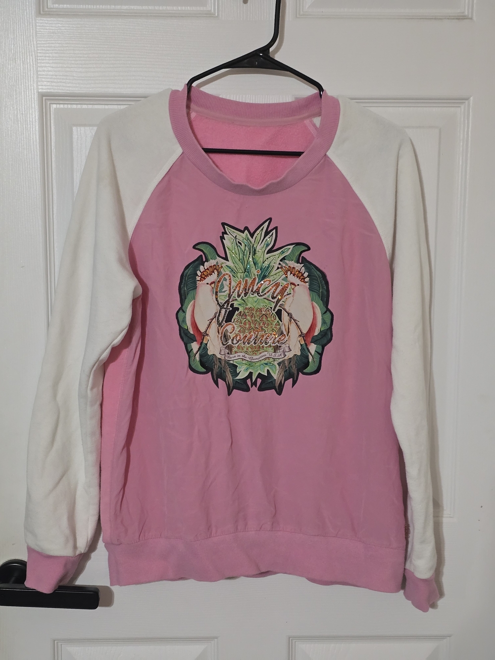Juicy Couture Pink Crewneck Sweatshirt with Pineapple Graphic